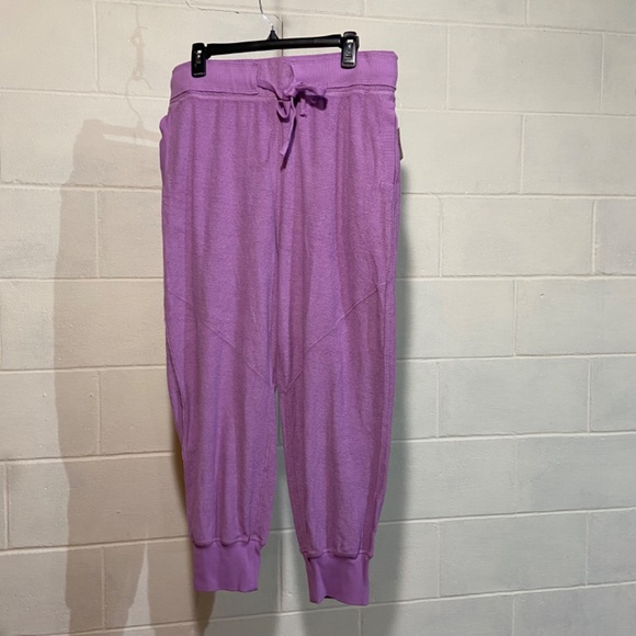 Free People Movement Women Radiant Jogger Purple Comfy Terry Loungewear Athletic - Picture 1 of 12